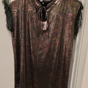 LULAROE ELEGANT "GRACE' TUNIC TOP, MULTICOLORED SPARKLES, SIZE L, NEW WITH TAGS